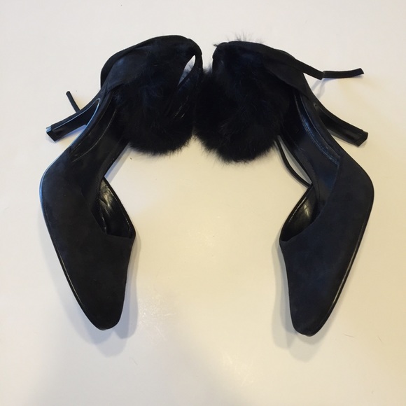 Enzo Angiolini Camisha Furr Ankle Tie Heel Pumps 8 - Picture 4 of 8